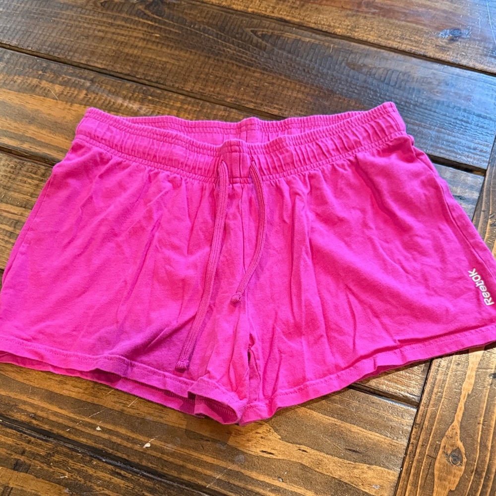 Reebok Women's Vibrant Pink Athletic Shorts. Medium. Drawstring. Great shape